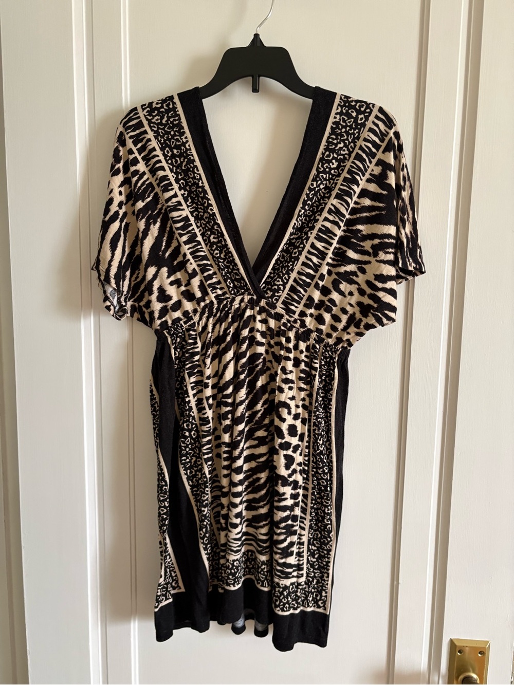 one clothing Black and Cream Animal Print Mini Dress